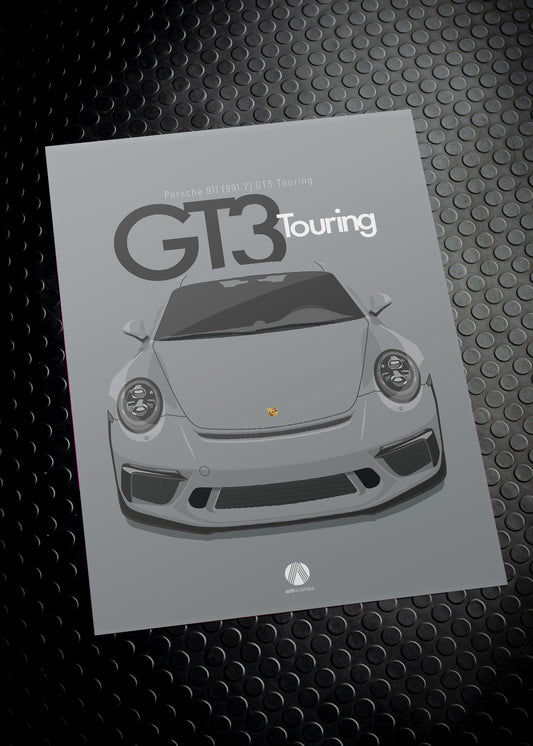 2017 Porsche 911 (991.2) GT3 Touring Meteor Grey  - poster print