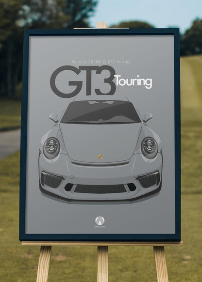 2017 Porsche 911 (991.2) GT3 Touring Meteor Grey  - poster print