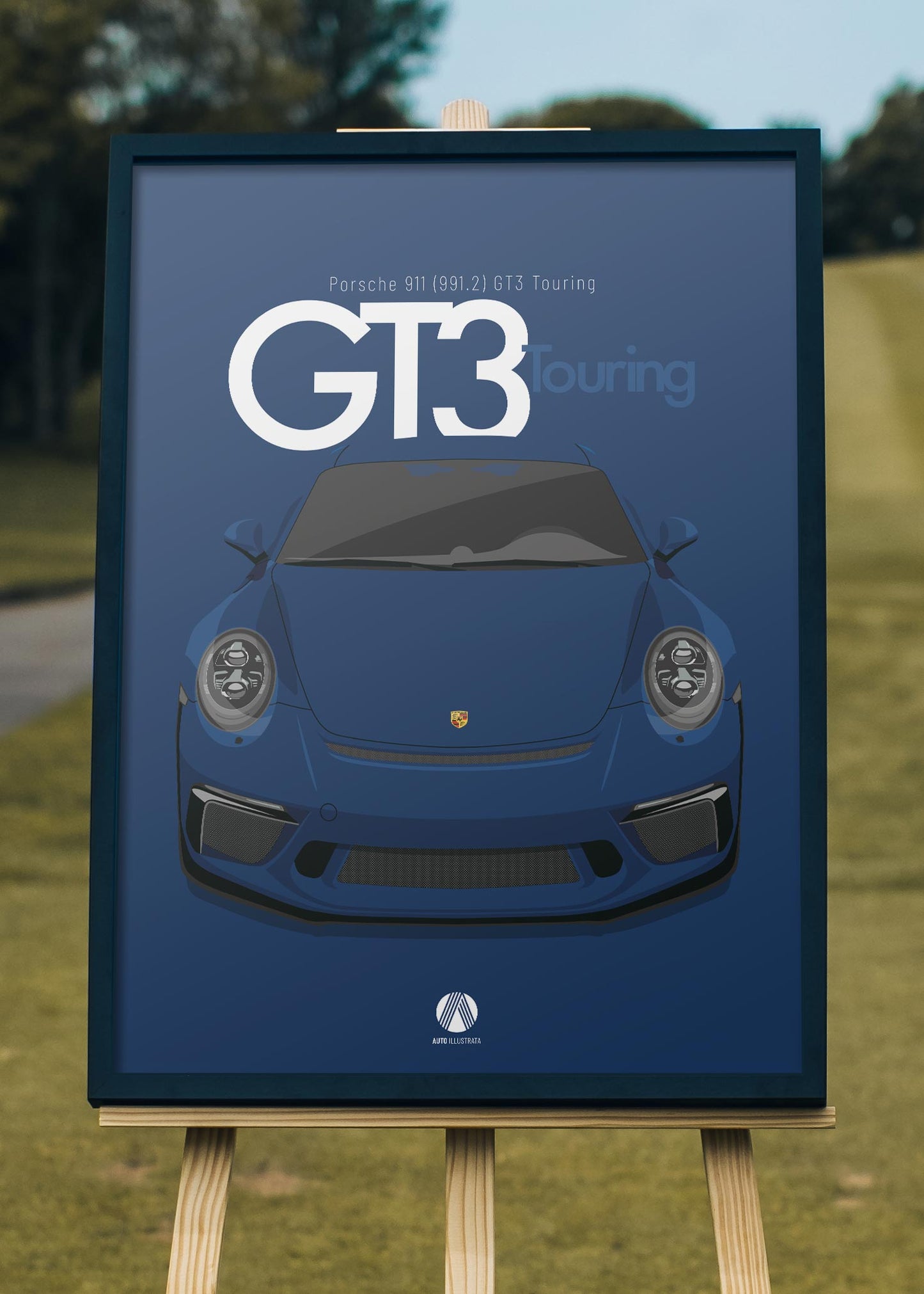 2017 Porsche 911 (991.2) GT3 Touring Sea Blue  - poster print