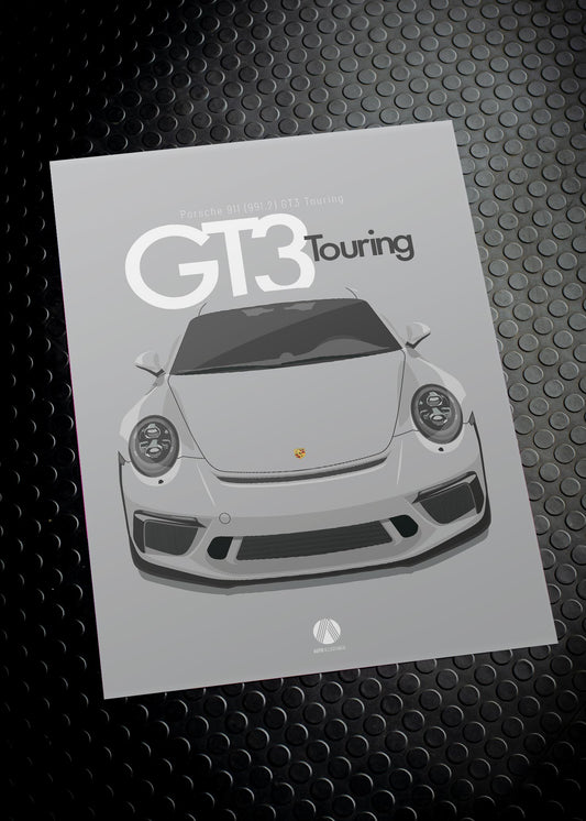 2017 Porsche 911 (991.2) GT3 Touring GT Silver  - poster print