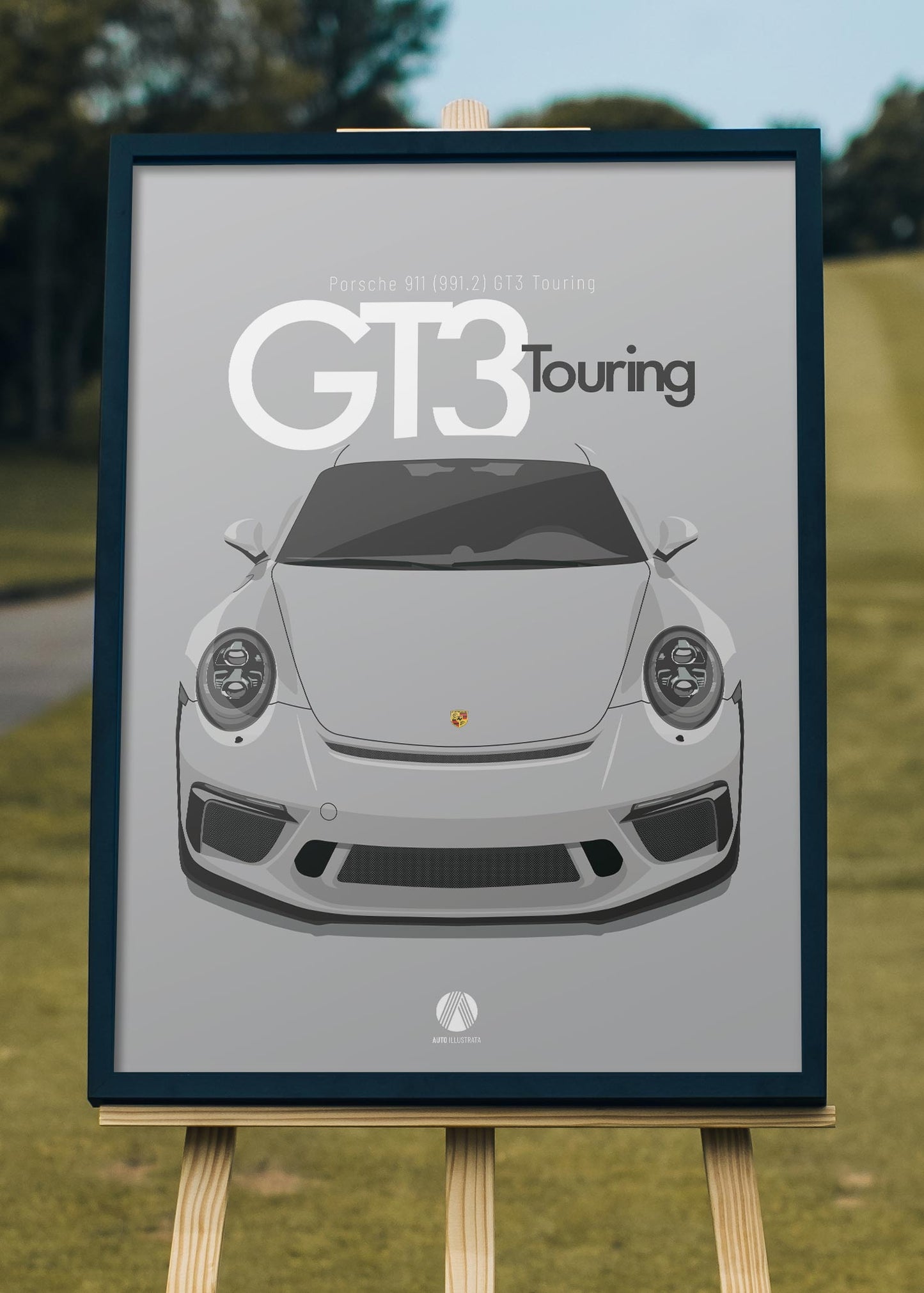 2017 Porsche 911 (991.2) GT3 Touring GT Silver  - poster print