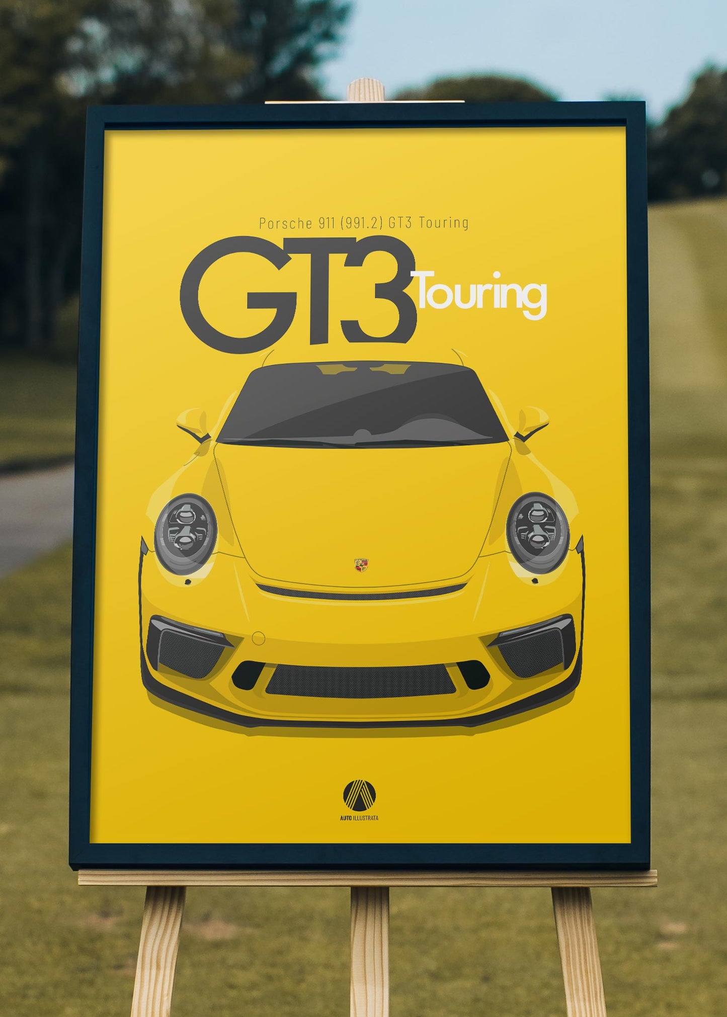 2017 Porsche 911 (991.2) GT3 Touring Signal Yellow  - poster print