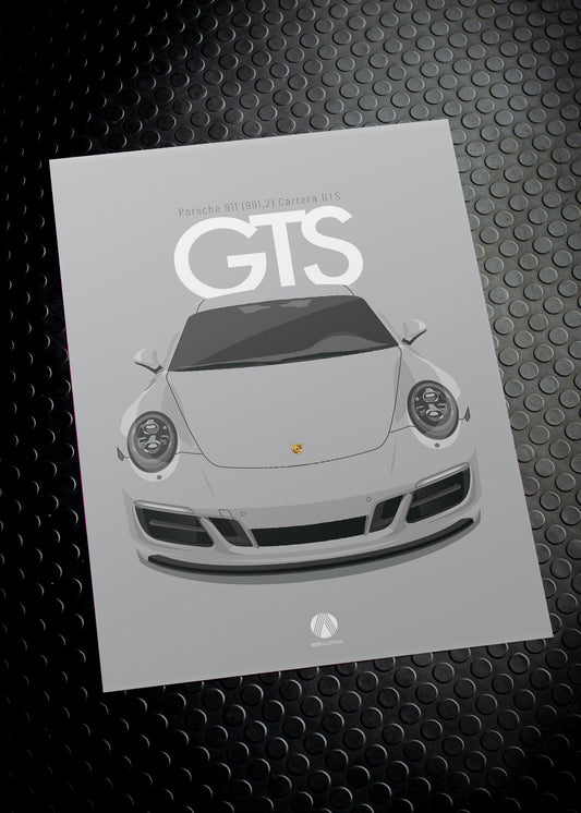 2017 Porsche 911 (991.2) Carrera GTS - GT Silver - poster print