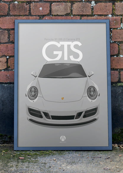 2017 Porsche 911 (991.2) Carrera GTS - GT Silver - poster print