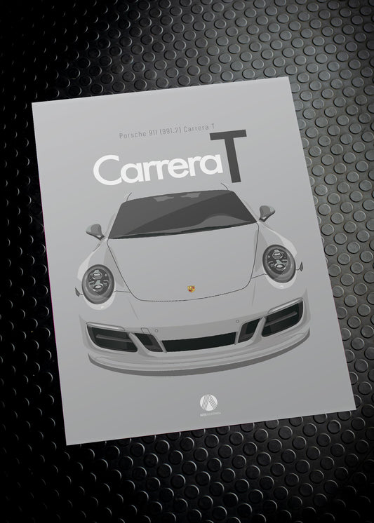 2017 Porsche 911 (991.2) Carrera T Sport Design - GT Silver - poster print