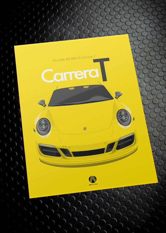 2017 Porsche 911 (991.2) Carrera T Sport Design - Speed Yellow - poster print