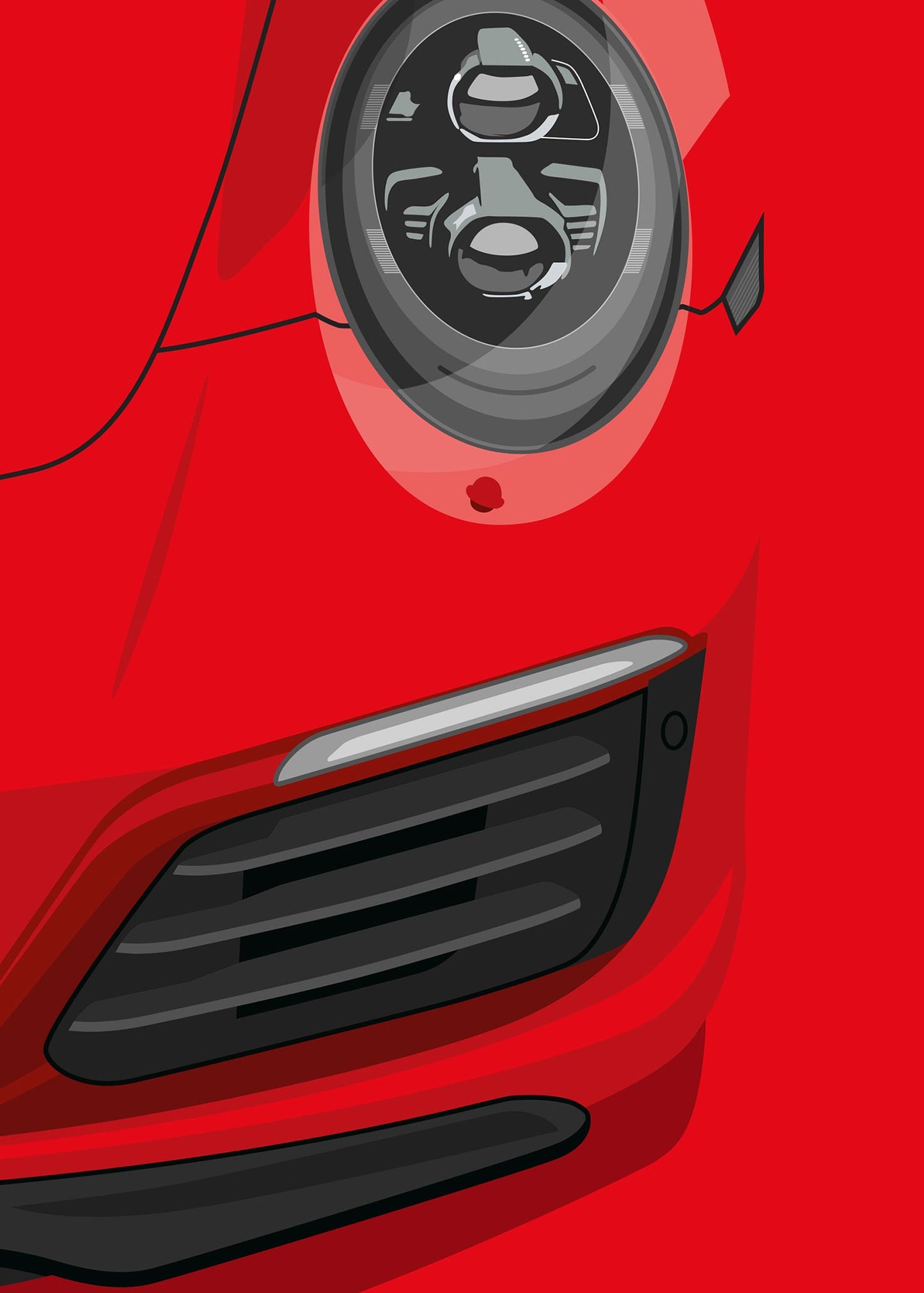 2017 Porsche 911 (991.2) Carrera T - Guards Red - poster print