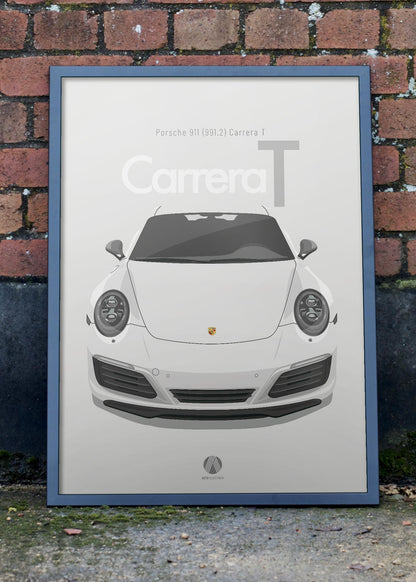 2017 Porsche 911 (991.2) Carrera T - Carrara White - poster print