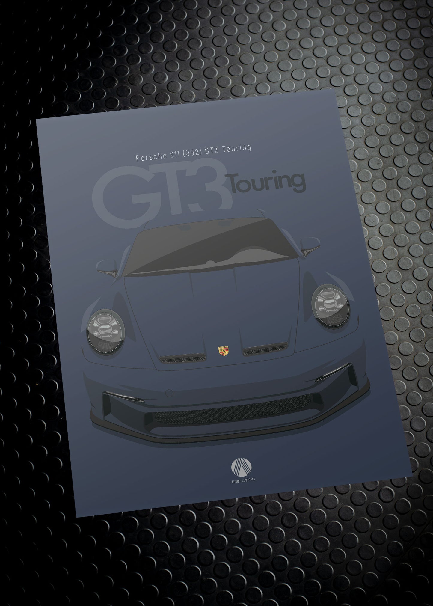 2020 Porsche 911 (992) GT3 Touring - Dark Sapphire - poster print