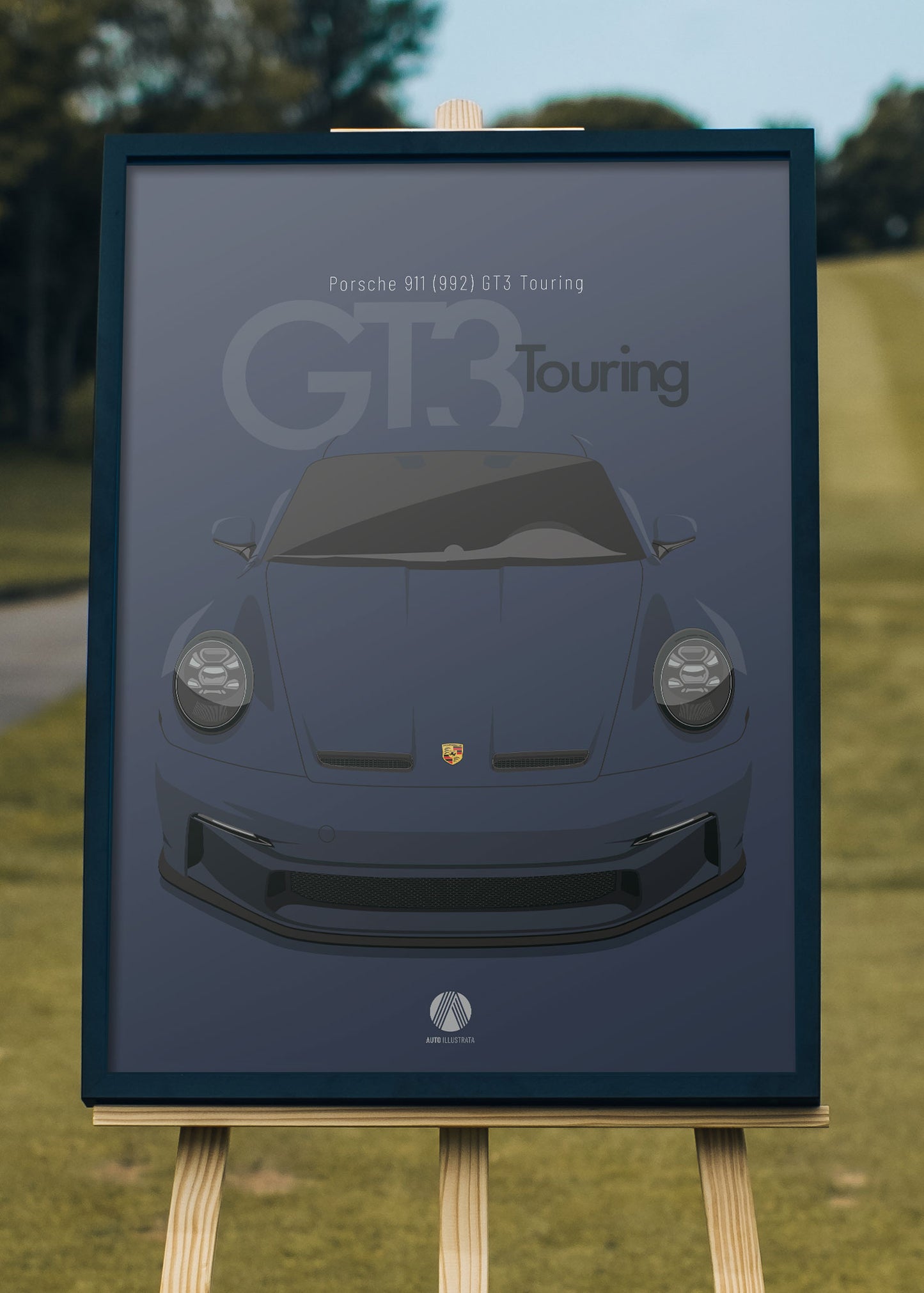 2020 Porsche 911 (992) GT3 Touring - Dark Sapphire - poster print