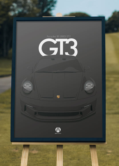 2020 Porsche 911 (992) GT3 - Black  - poster print