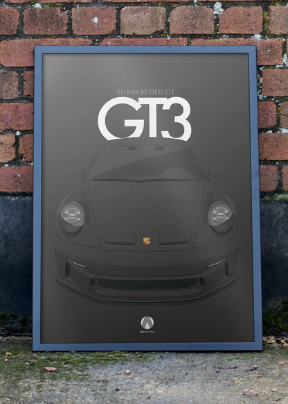 2020 Porsche 911 (992) GT3 - Black  - poster print