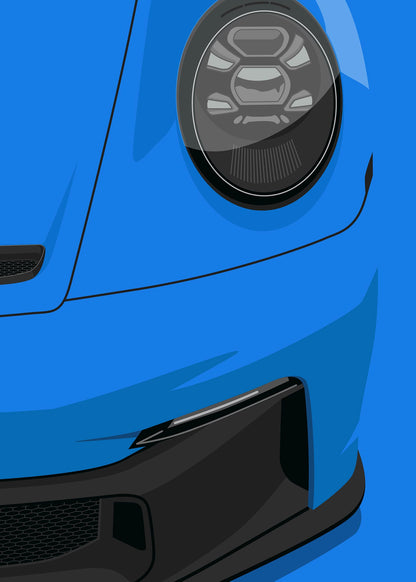 2020 Porsche 911 (992) GT3 - Shark Blue  - poster print