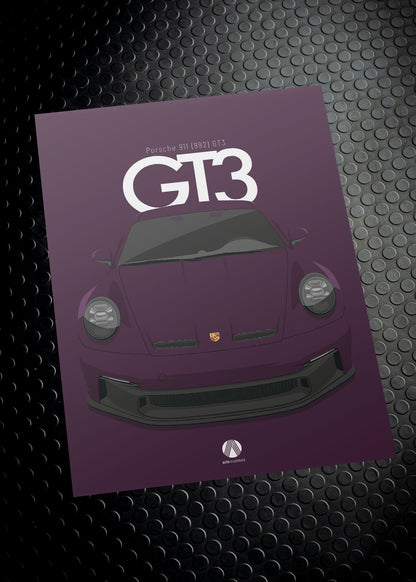 2020 Porsche 911 (992) GT3 - Viola  - poster print