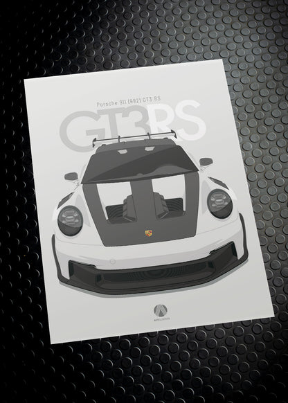 2023 Porsche 911 (992) GT3 RS White - poster print