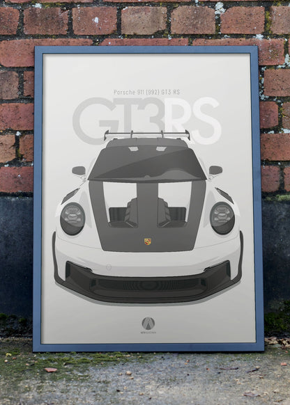 2023 Porsche 911 (992) GT3 RS White - poster print