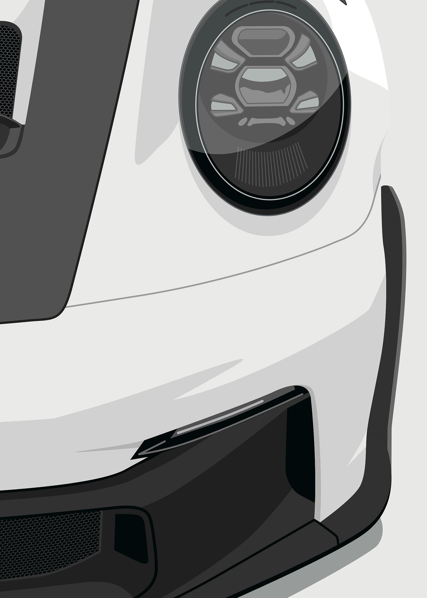2023 Porsche 911 (992) GT3 RS White - poster print