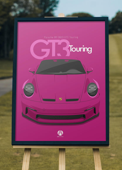 2020 Porsche 911 (992) GT3 Touring - Rubystar - poster print