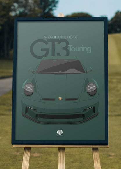 2020 Porsche 911 (992) GT3 Touring - Oak Green - poster print