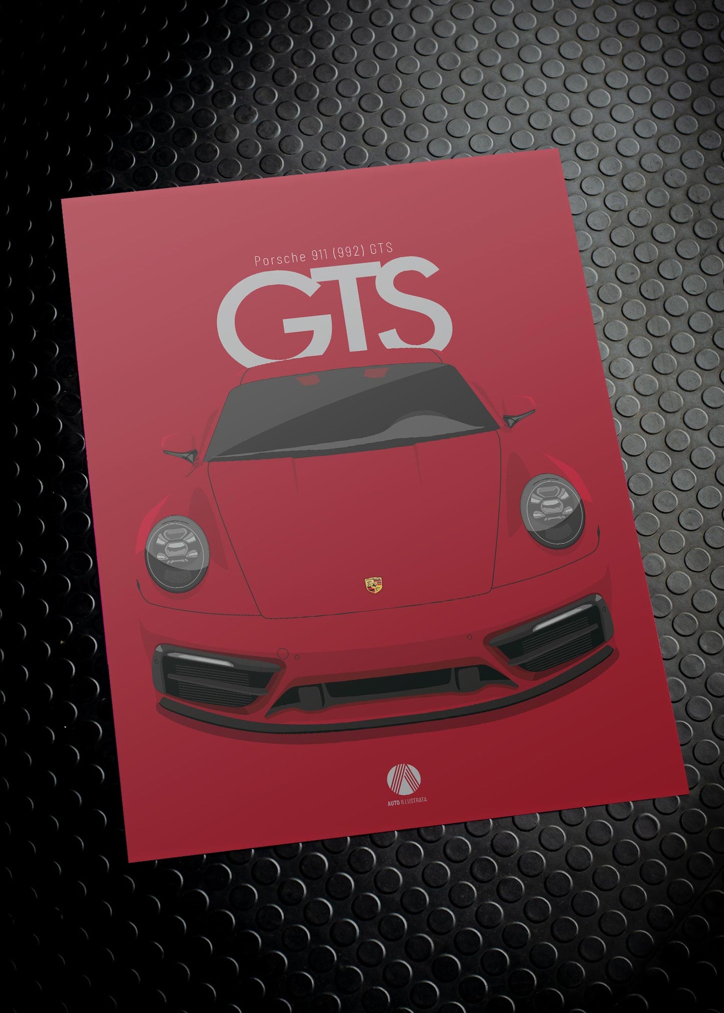 2021 Porsche 911 (992) GTS Carmine Red - poster print