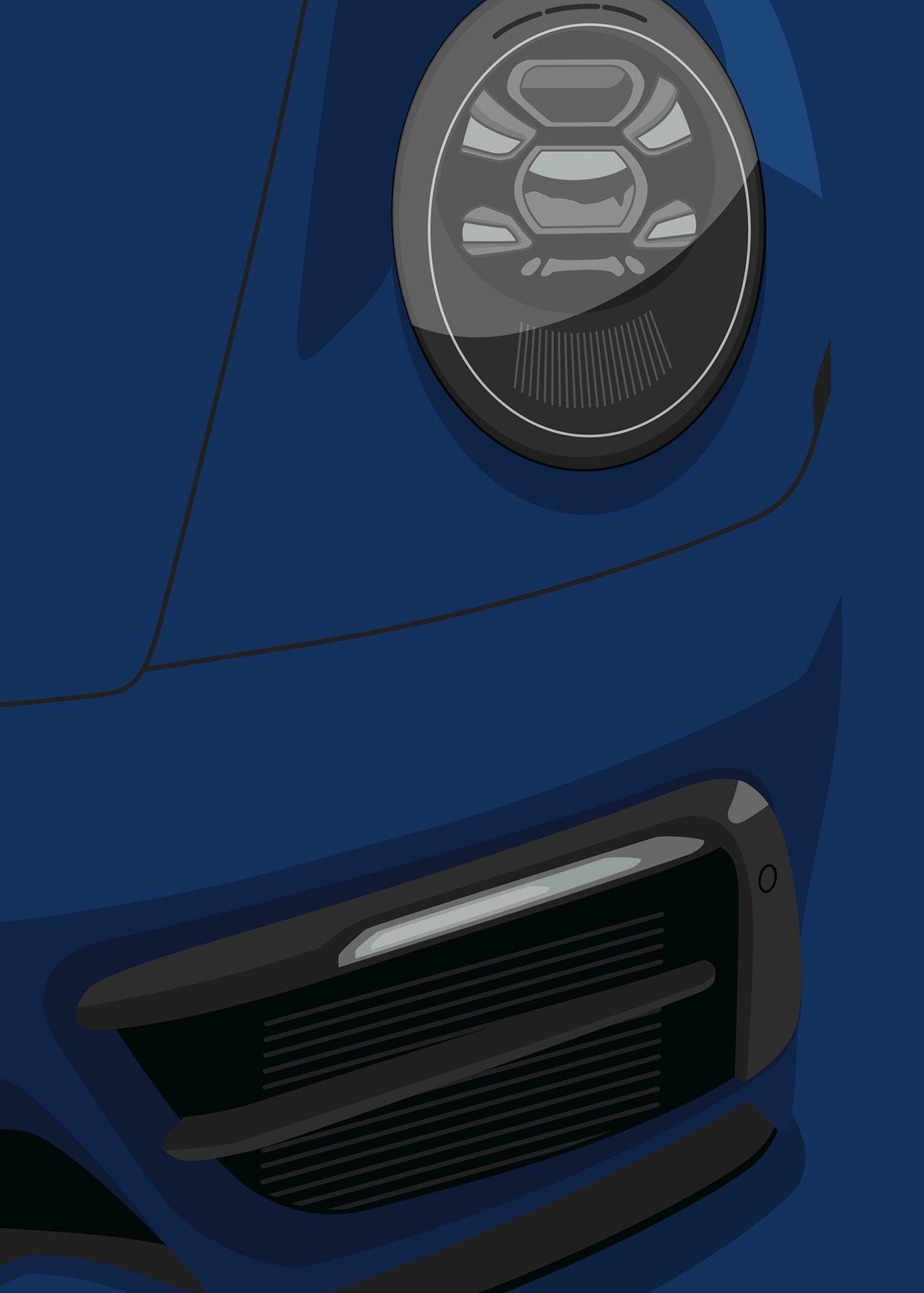 2021 Porsche 911 (992) GTS Gentian Blue - poster print