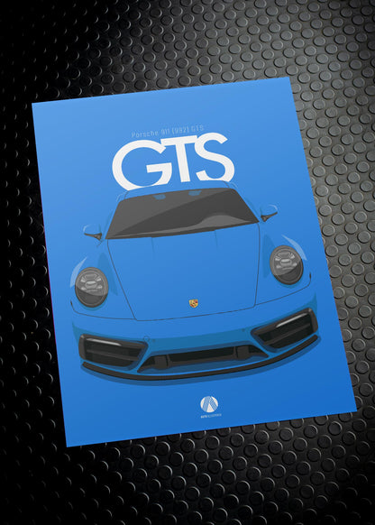 2021 Porsche 911 (992) GTS Shark Blue - poster print