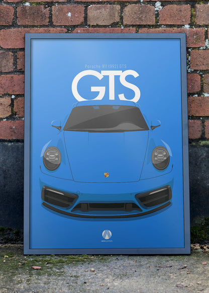 2021 Porsche 911 (992) GTS Shark Blue - poster print