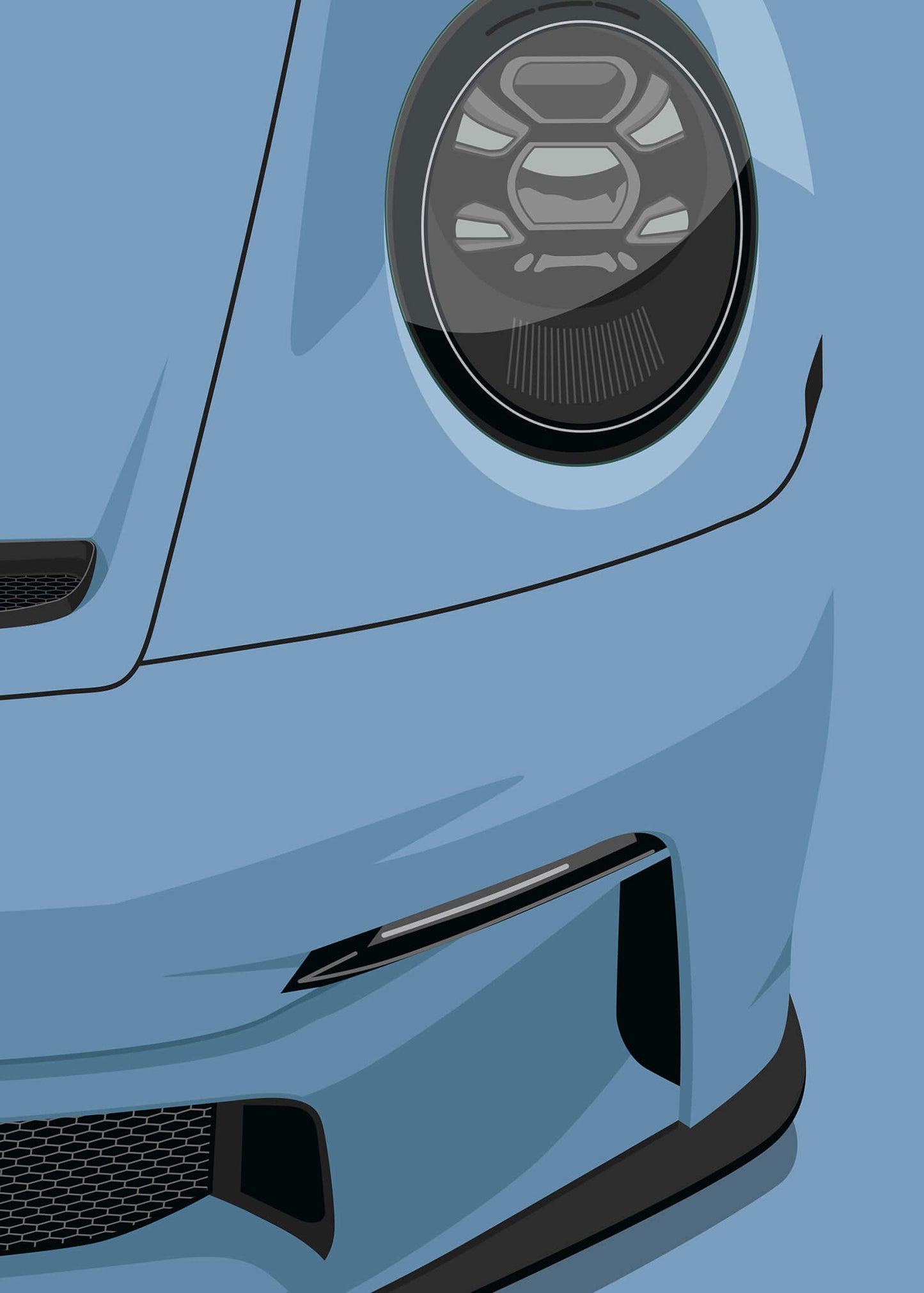 2024 Porsche 911 (992) S/T - Shore Blue  - poster print