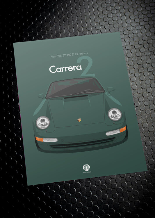 1994 Porsche 911 (993) Carrera 2 Aventura Green - poster print