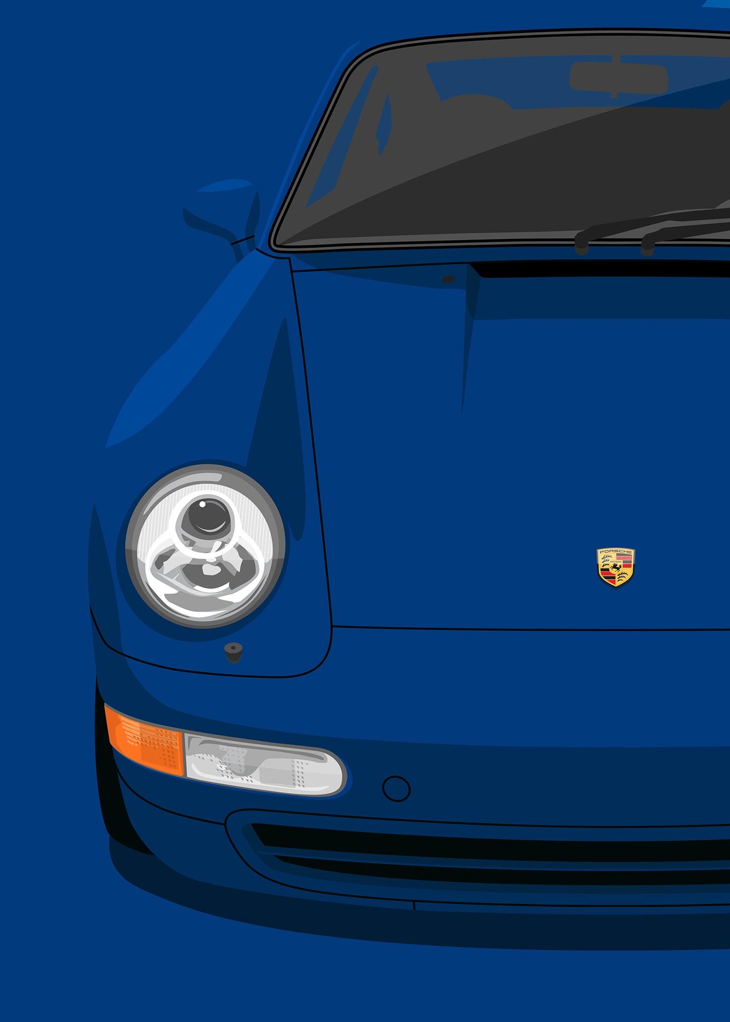 1994 Porsche 911 (993) Carrera 2 Ocean Blue - poster print