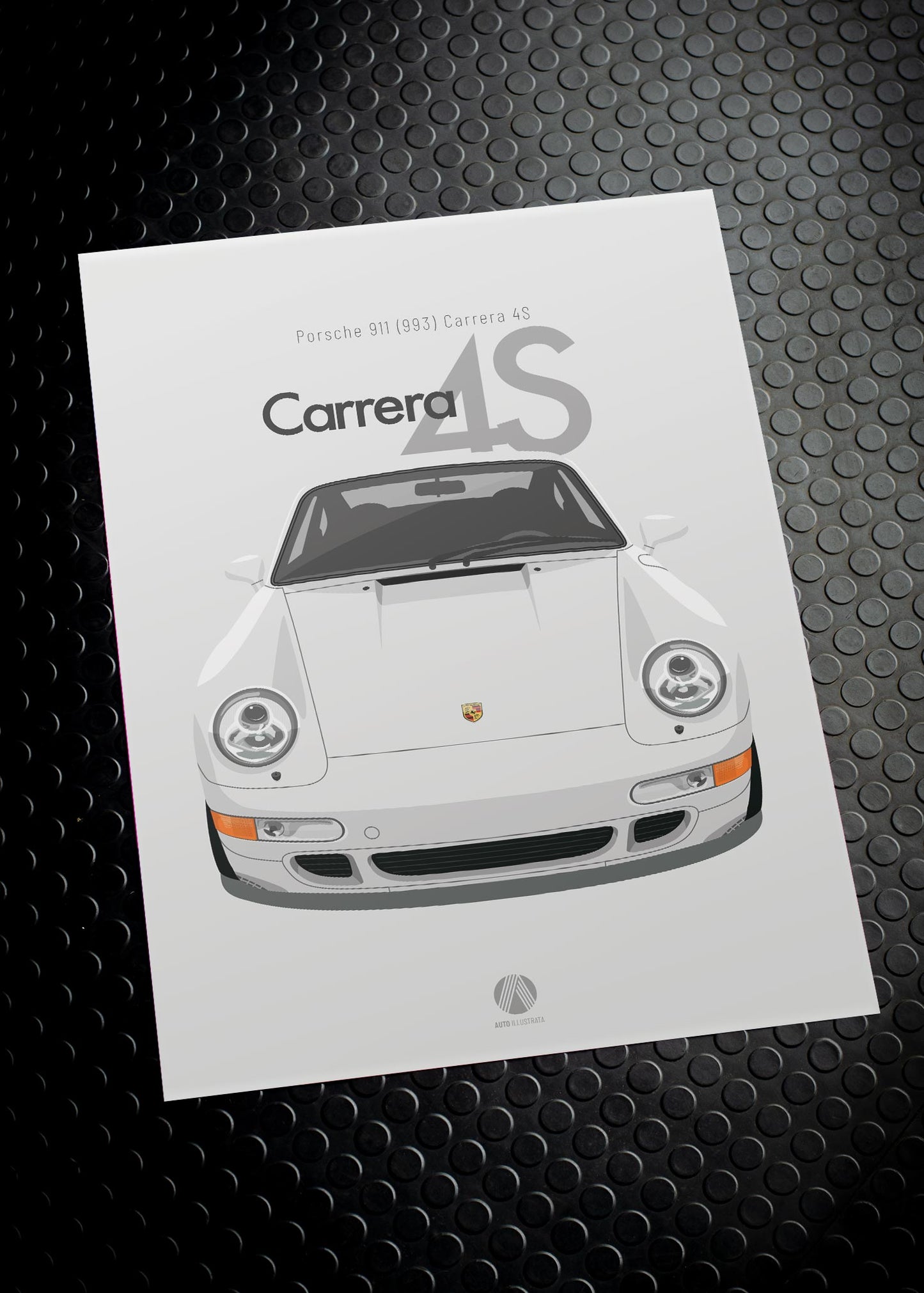1997 Porsche 911 (993) Carrera 4S Grand Prix White - poster print