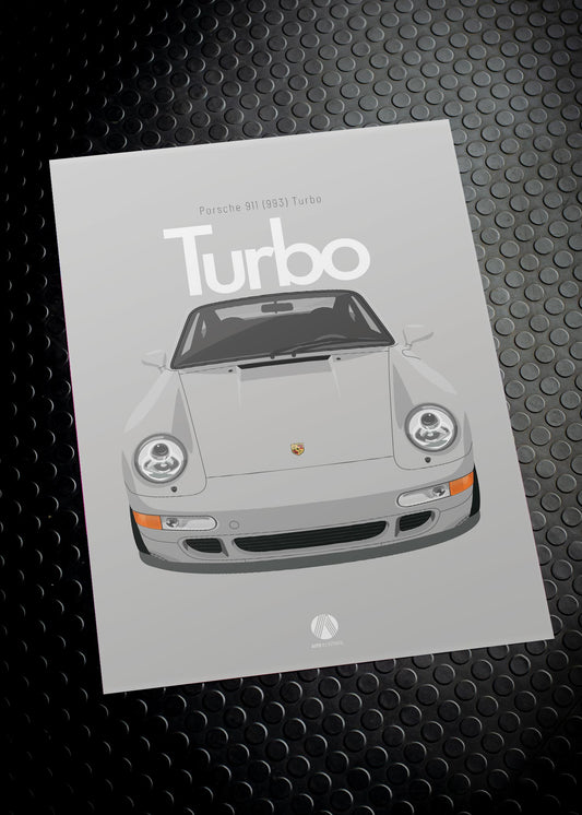 1996 Porsche 911 (993) Turbo Silver - poster print