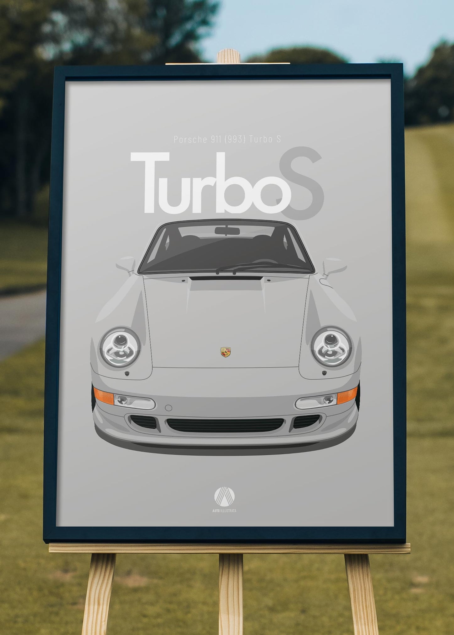1997 Porsche 911 (993) Turbo S Polar Silver - poster print