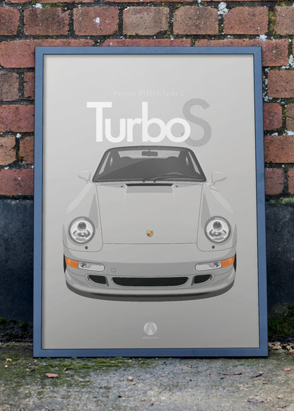 1997 Porsche 911 (993) Turbo S Polar Silver - poster print