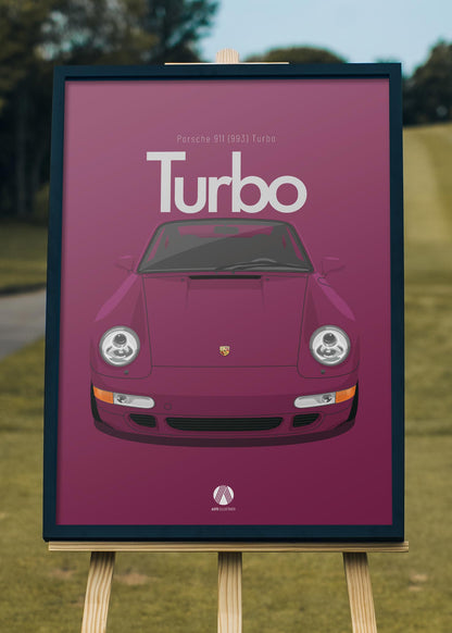 1996 Porsche 911 (993) Turbo Arena Red - poster print
