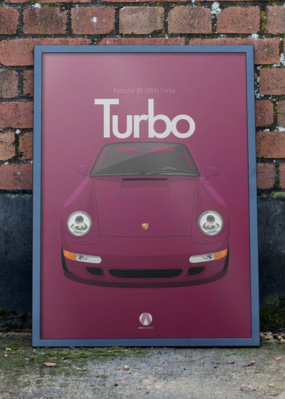 1996 Porsche 911 (993) Turbo Arena Red - poster print