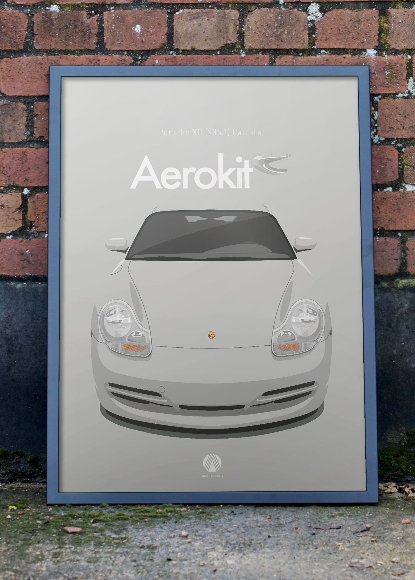 1997 Porsche 911 (996.1) Carrera Aerokit - Arctic Silver - poster print