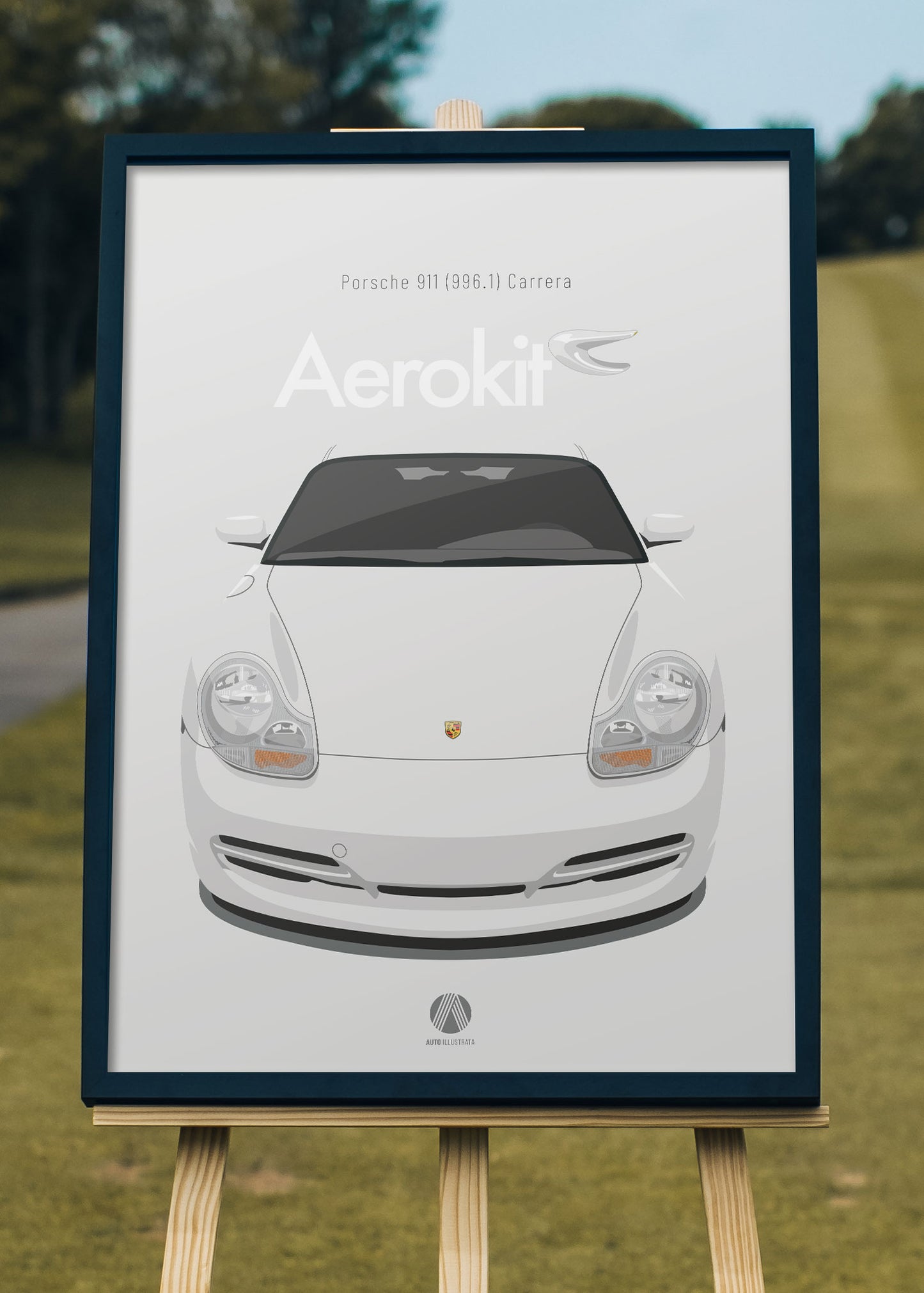 1997 Porsche 911 (996.1) Carrera Aerokit - Carrara White - poster print