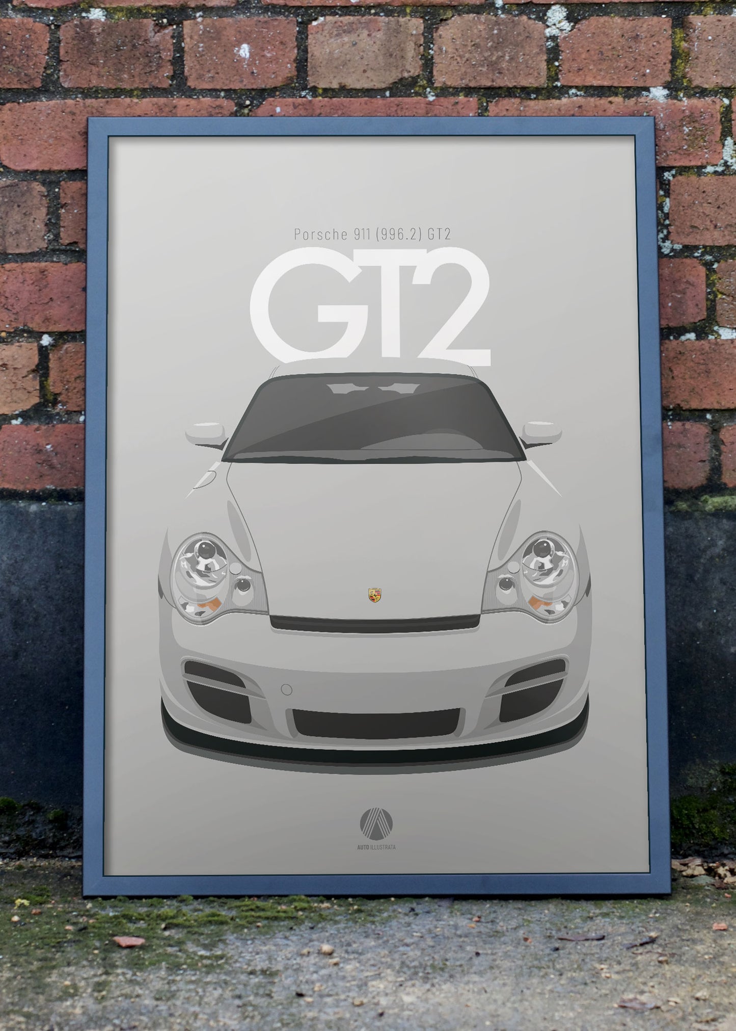2001 Porsche 911 (996.2) GT2 Polar Silver - poster print