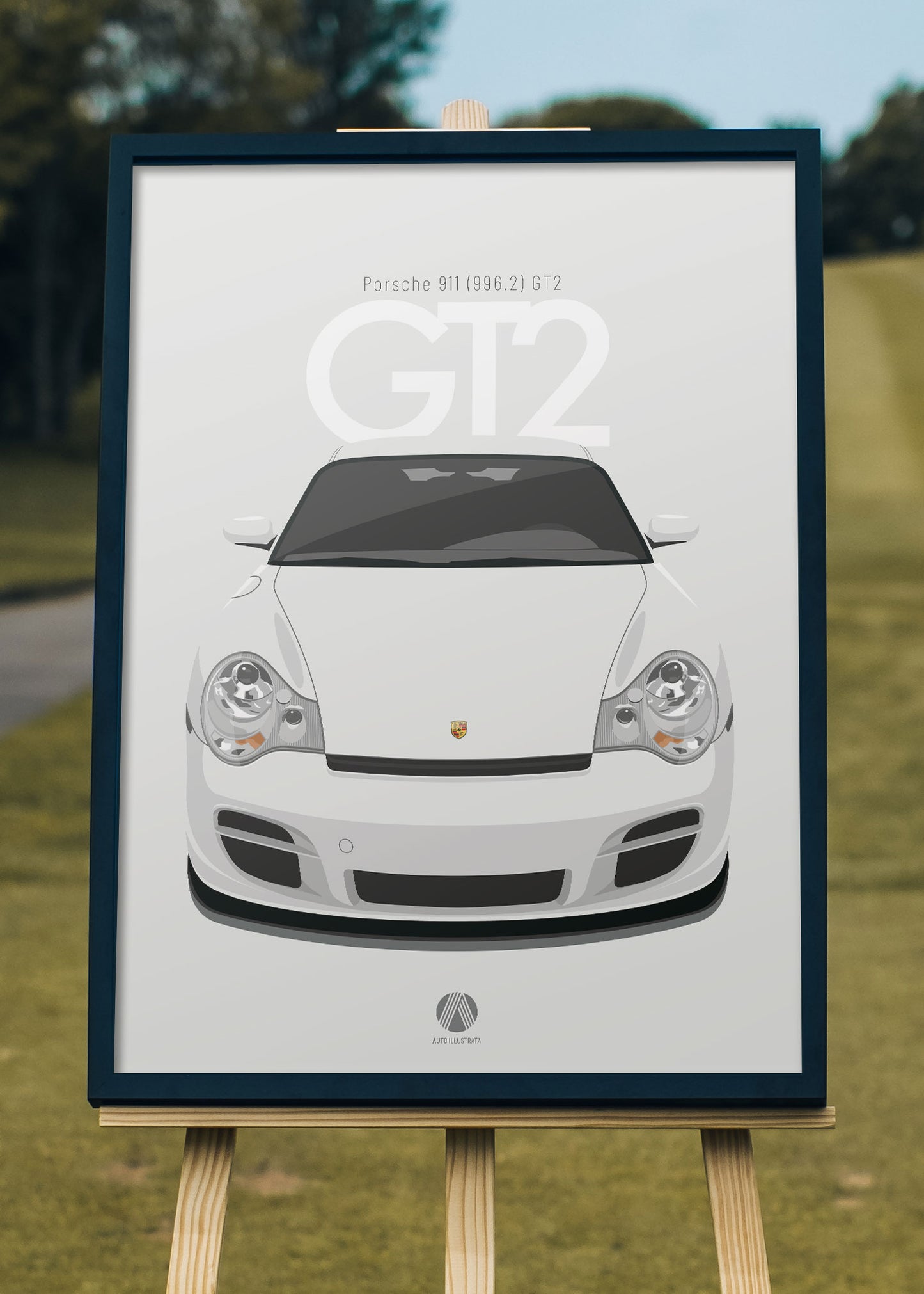 2001 Porsche 911 (996.2) GT2 Carrara White - poster print
