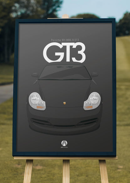 1999 Porsche 911 (996.1) GT3 Black - poster print