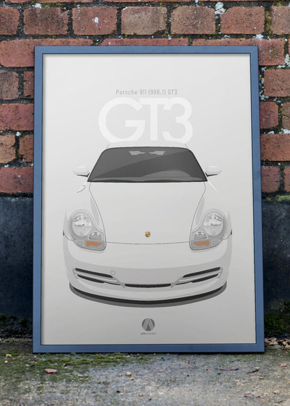 1999 Porsche 911 (996.1) GT3 Carrara White - poster print