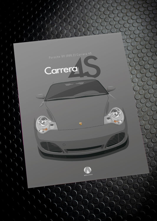 2002 Porsche 911 (996.2) Carrera 4S - Seal Grey - poster print