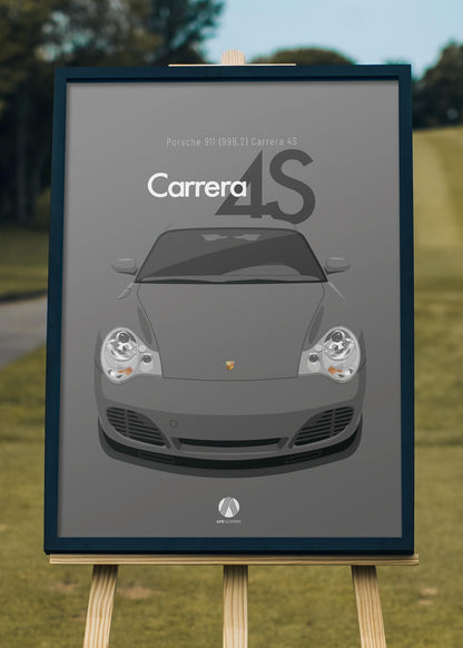 2002 Porsche 911 (996.2) Carrera 4S - Seal Grey - poster print