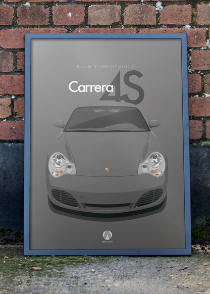 2002 Porsche 911 (996.2) Carrera 4S - Seal Grey - poster print