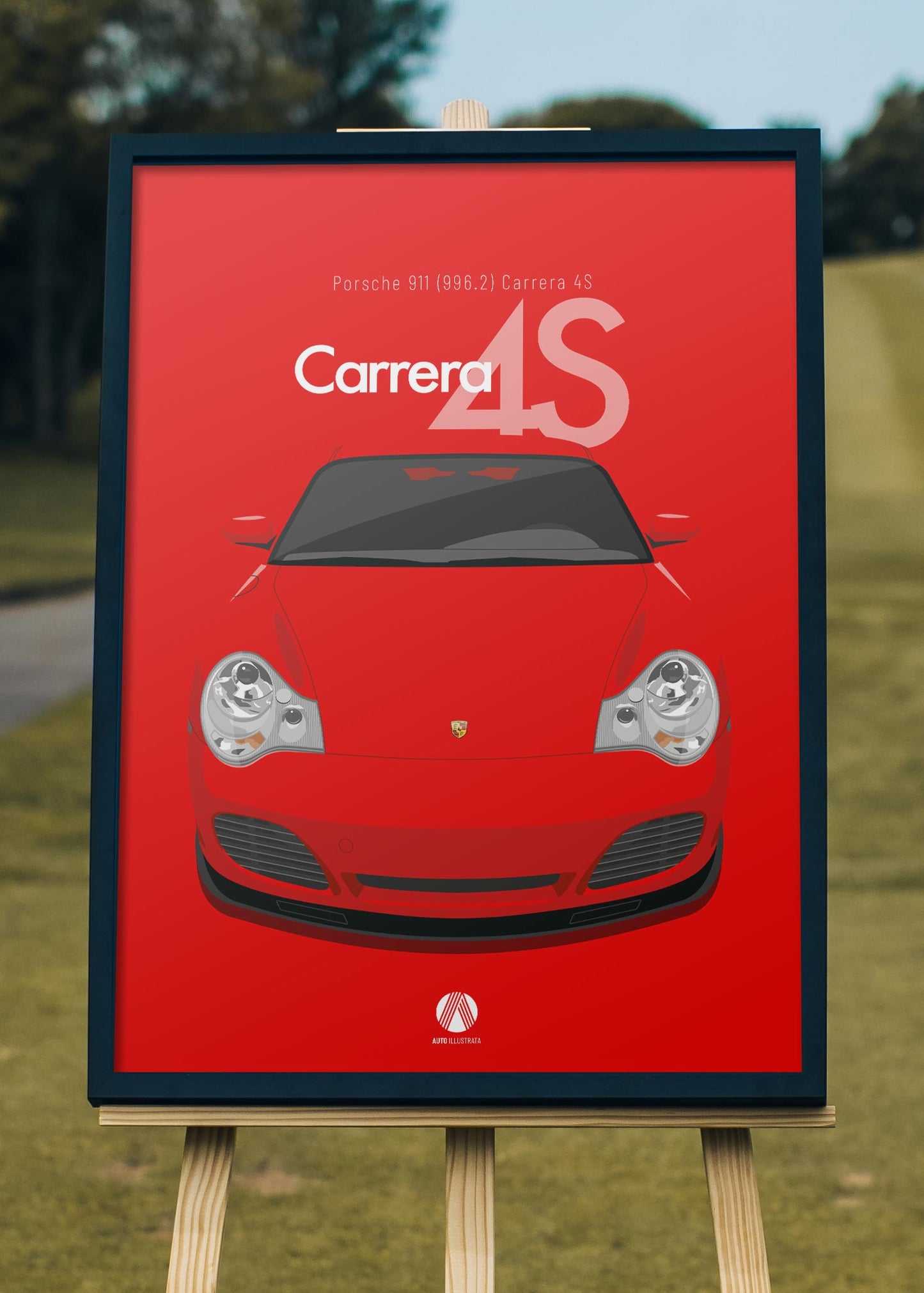 2002 Porsche 911 (996.2) Carrera 4S - Guards Red - poster print