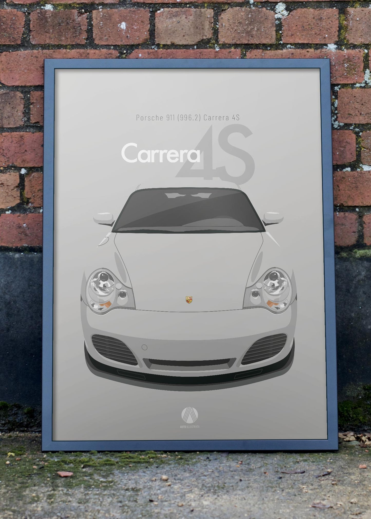 2002 Porsche 911 (996.2) Carrera 4S - Artic Silver - poster print