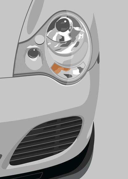 2002 Porsche 911 (996.2) Carrera 4S - Artic Silver - poster print