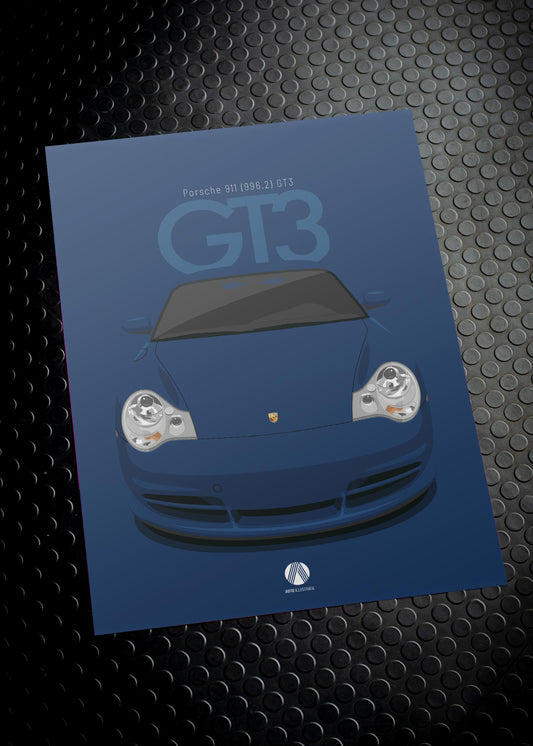 2003 Porsche 911 (996.2) GT3 Midnight Blue - poster print