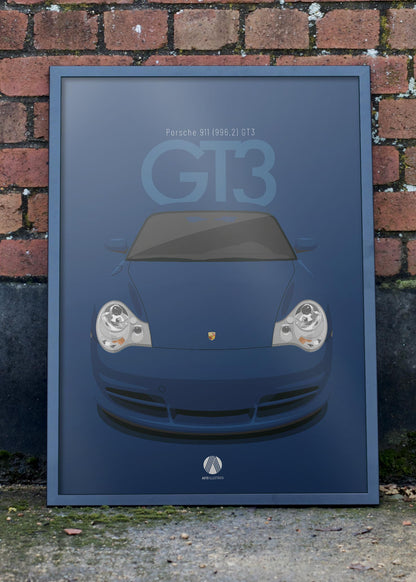 2003 Porsche 911 (996.2) GT3 Midnight Blue - poster print